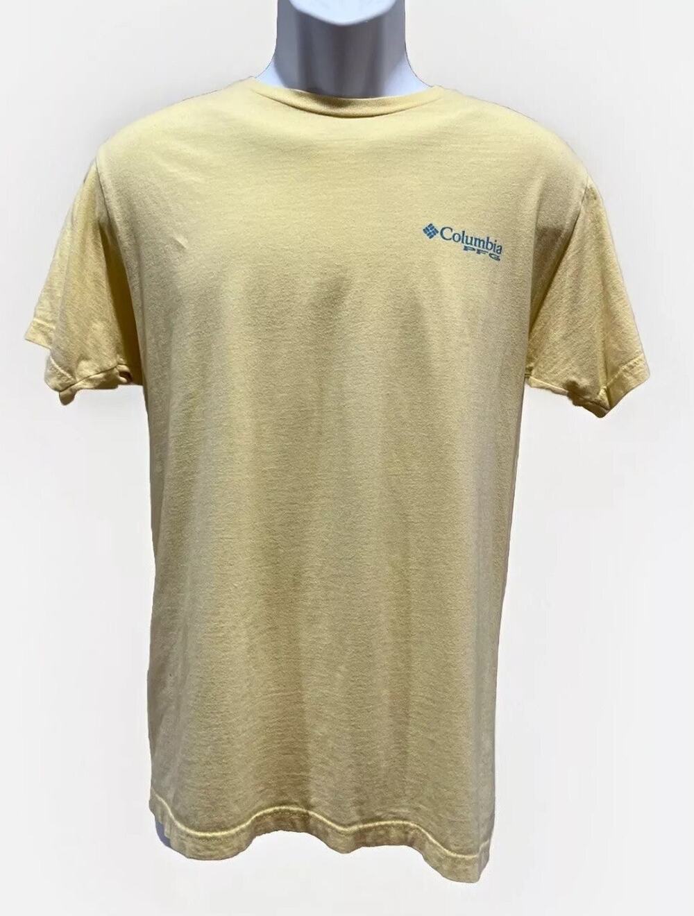 Columbia Men's PFG Tarpon Ale Yellow T-Shirt Size Medium Fishing Cotton